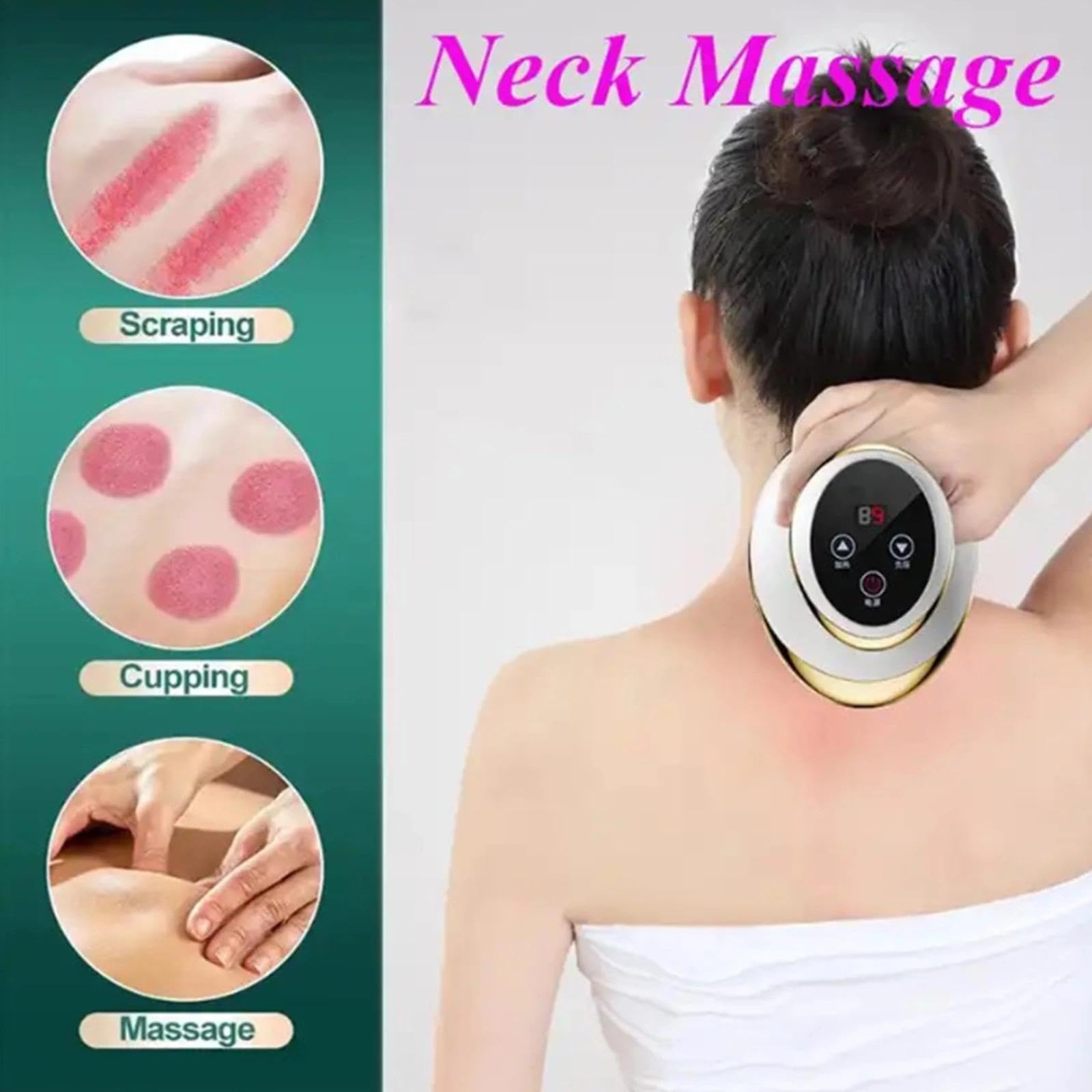 vacuvia cellulite massager,masajeador anticelulitico reductor,con Luz Roja y Calor, Reduce la Apariencia de Celulitis, Portátil y Recargable ﻿(A)