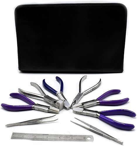 Miniatura 3 de DDP Juego de 9 lentes ópticos de alta calidad. Juego de alicates ópticos para herramientas ópticas, juego de alicates ópticos doblados para nariz