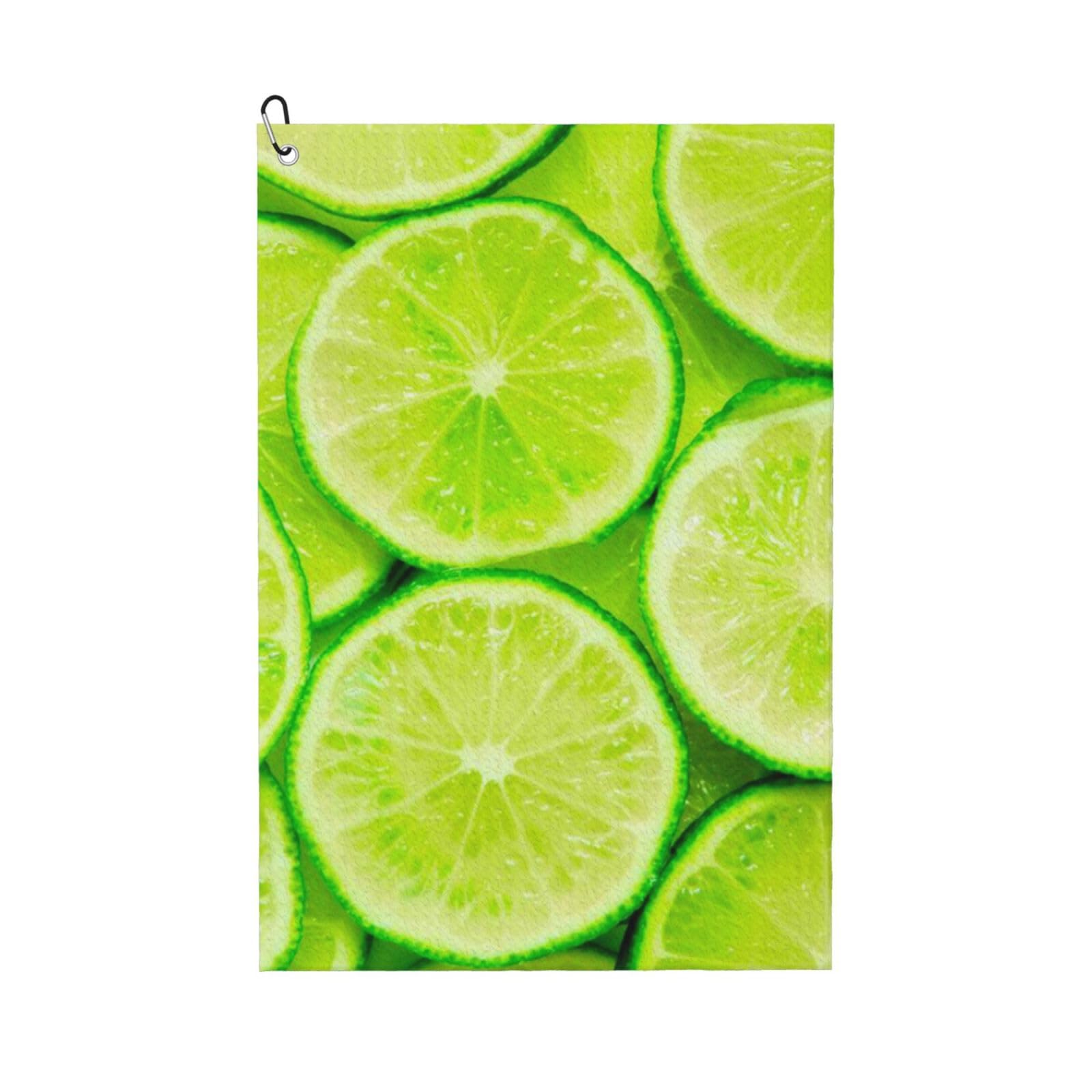 Hnnkloy Green Lemon, 16x24 in Portable Waffle Golf Towels with Carabiner Clip for Golf Bag