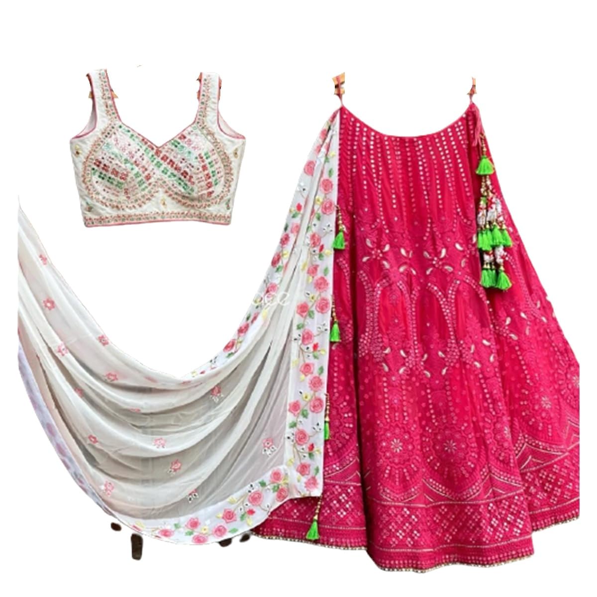 Women's Georgette Solid Semi-Stitched Lehenga Choli Set (R_R_1145)-image-28
