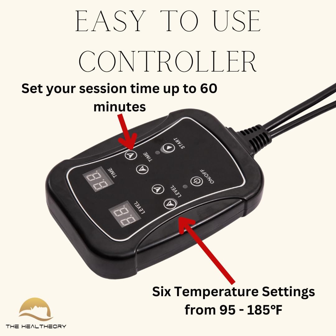 Refresh Infrared Sauna Blanket – Far Infrared Heat Therapy Blanket for Detox & Relaxation, Personal Home Sauna for Up to 150°F, Extra Long (6ft7in) FIR Thermal Blanket