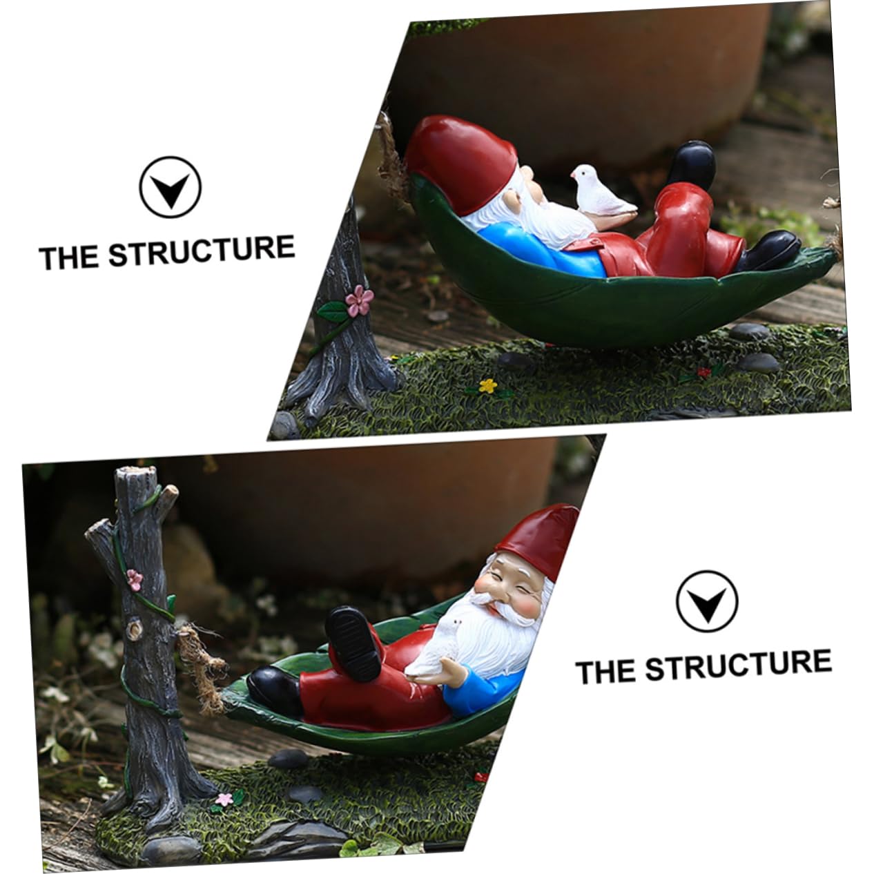 Weihnachtswichtel Gartenfigur Resin Hängematte Langlebige Kreative Harzdeko Für Außenbereich Rasen Und Mikrolandschaft Geschenkidee