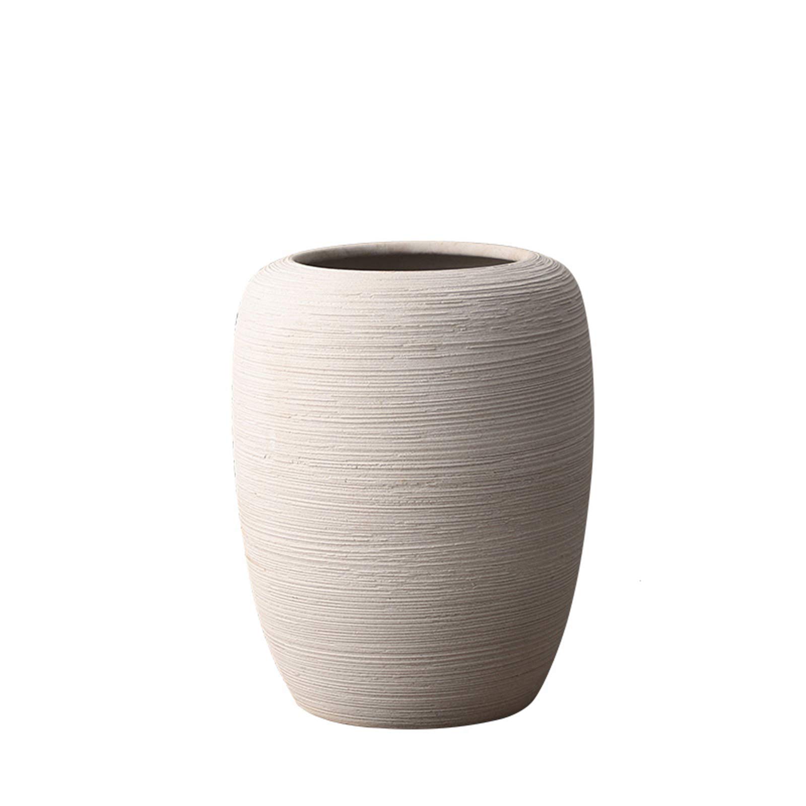 asdchZen Ceramic White Vase, Multifunction Indoor Decorative Vase Large Floor Vase Hotel Reception Flower Vase,24 * 31CM