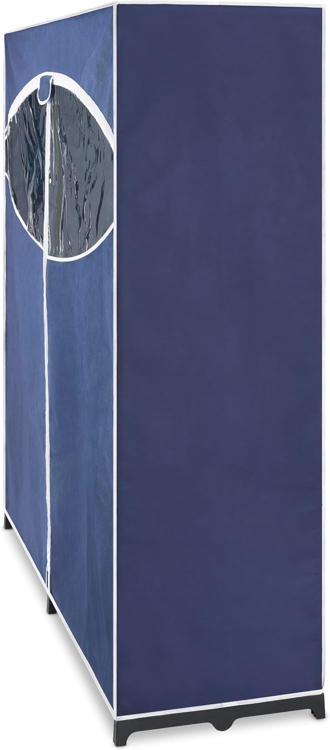 whitmor extra-wide portable clothes closet - 60 inches wide - store seasonal clothing - blue blue 60"