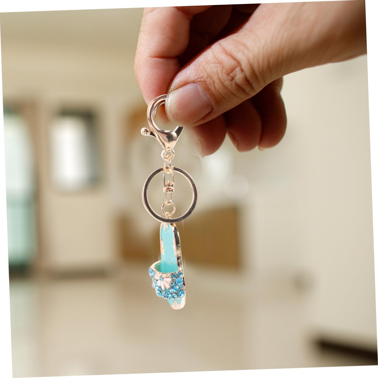 BESTYASH catena chiave delle pantofole portatile gelatto chain strenne peluche moschettone chiave adornare portachiavi auto pendenti decorativi bel ciondolo a catena chiave Metallo