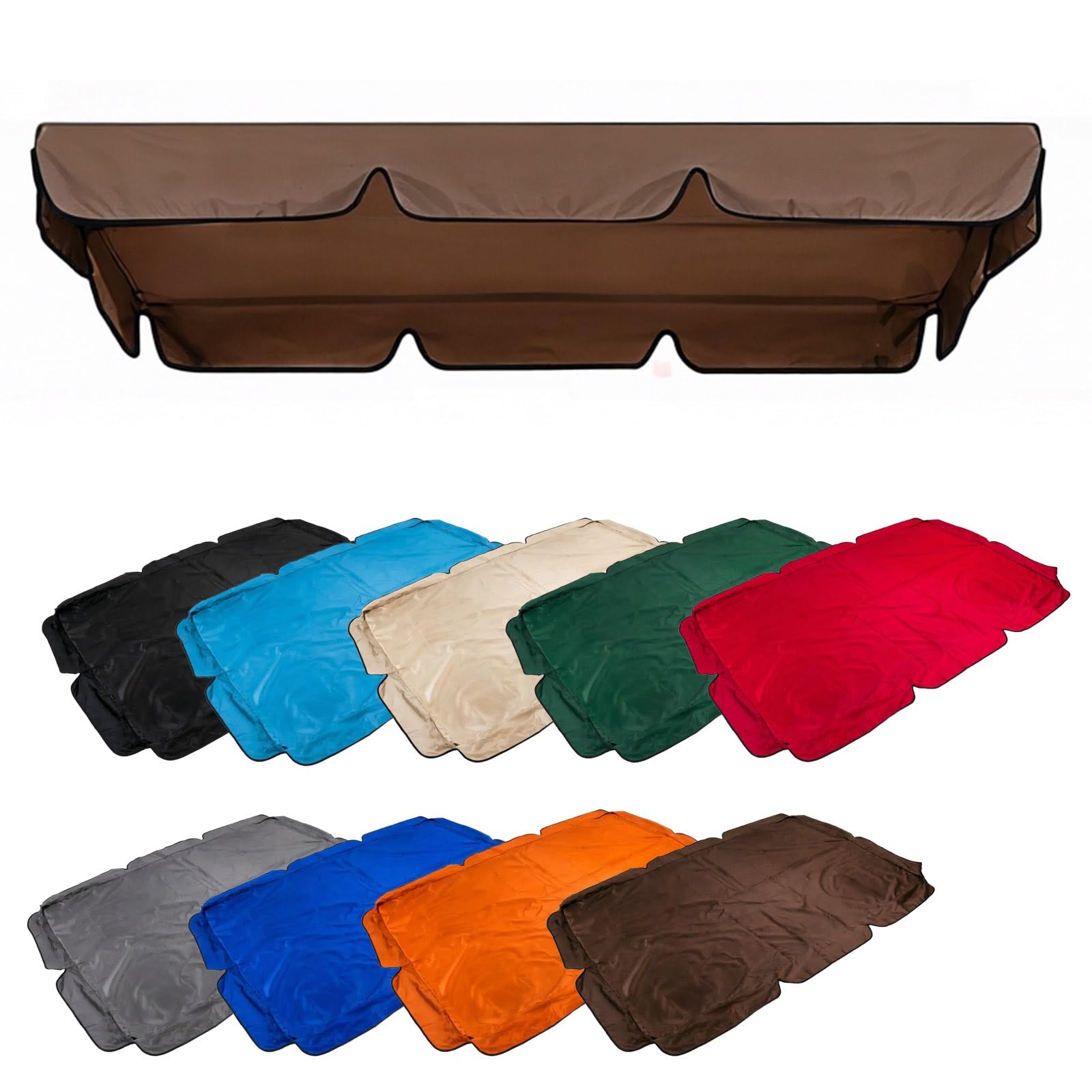 Aenmezen Waterproof Oxford Fabric for Patio Swing Canopy, Hammock Chair Top Cover Replacement, Thicken Rip Resistant Cover, 55.9x47.2in 82.7x57in(Brown,74.8x52in)
