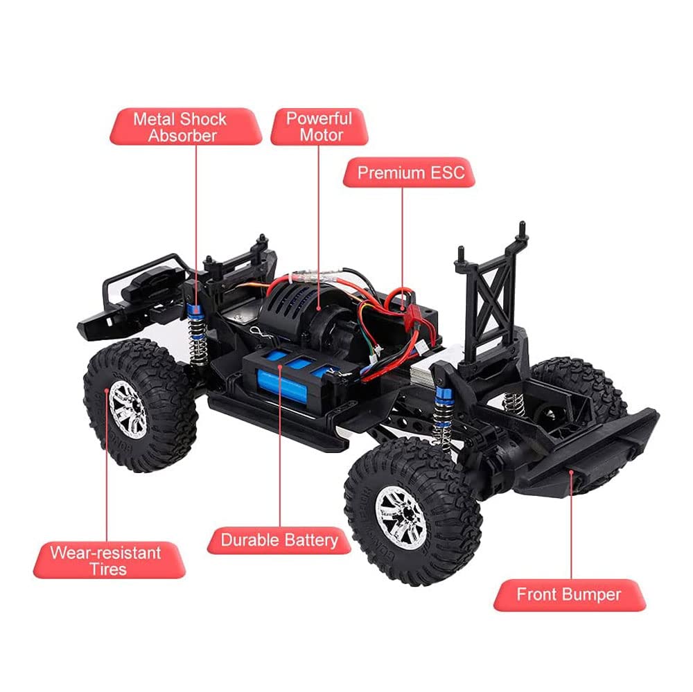 Auto telecomandata RC Buggy 2.4G, veicolo da arrampicata fuoristrada ad alta velocità, camion ricaricabile anticollisione fuoristrada 4WD, macchinina elettrica per hobby, regalo giocattolo pe