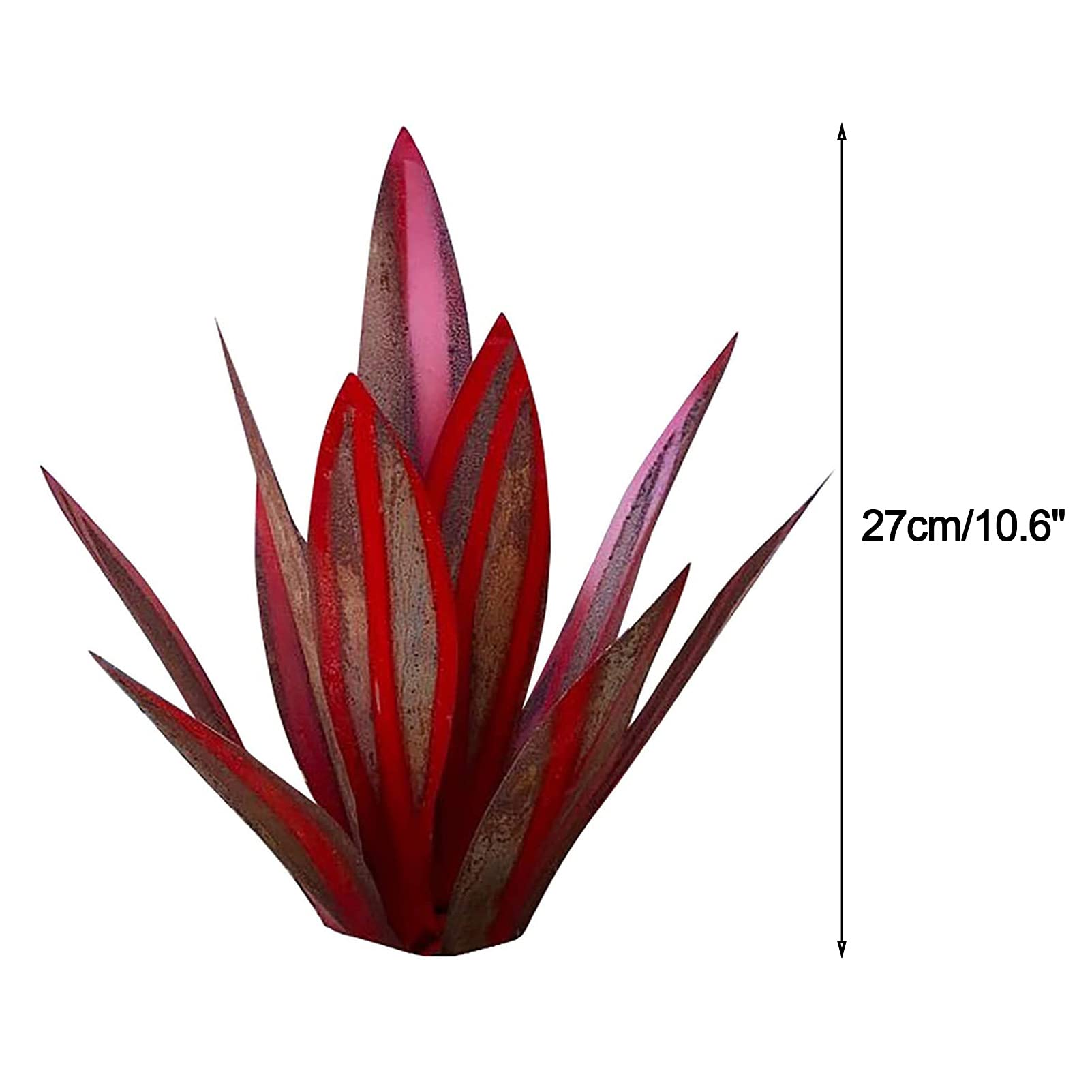 Set da 2 Pezzi Scultura di Agave in Metallo Fatta A Mano da 27 Cm, Decorazione da Giardino Resistente alla Ruggine E agli Agenti Atmosferici per Cortile, Prato E Esposizione Interna