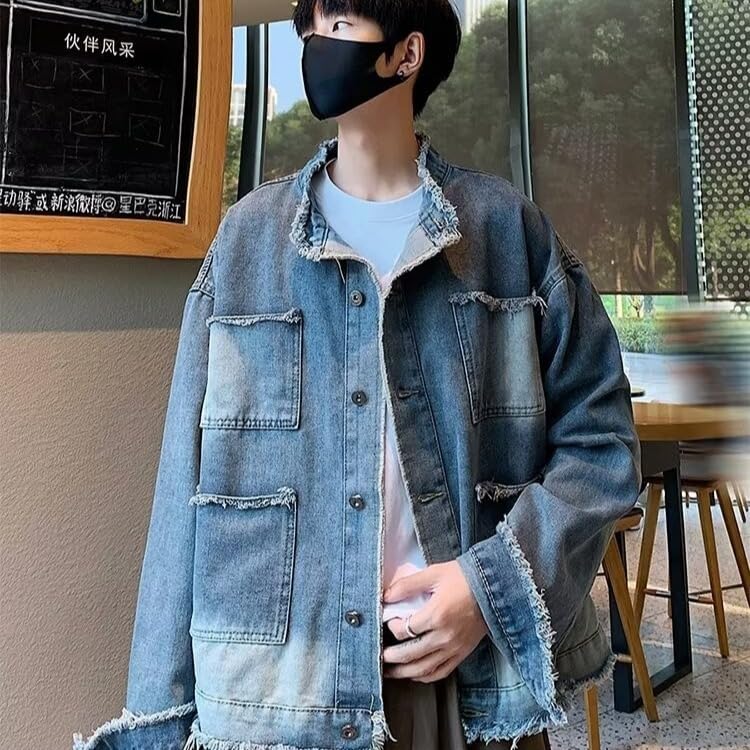 Casual Denim Jacket, Long Sleeve Loose for Youth2