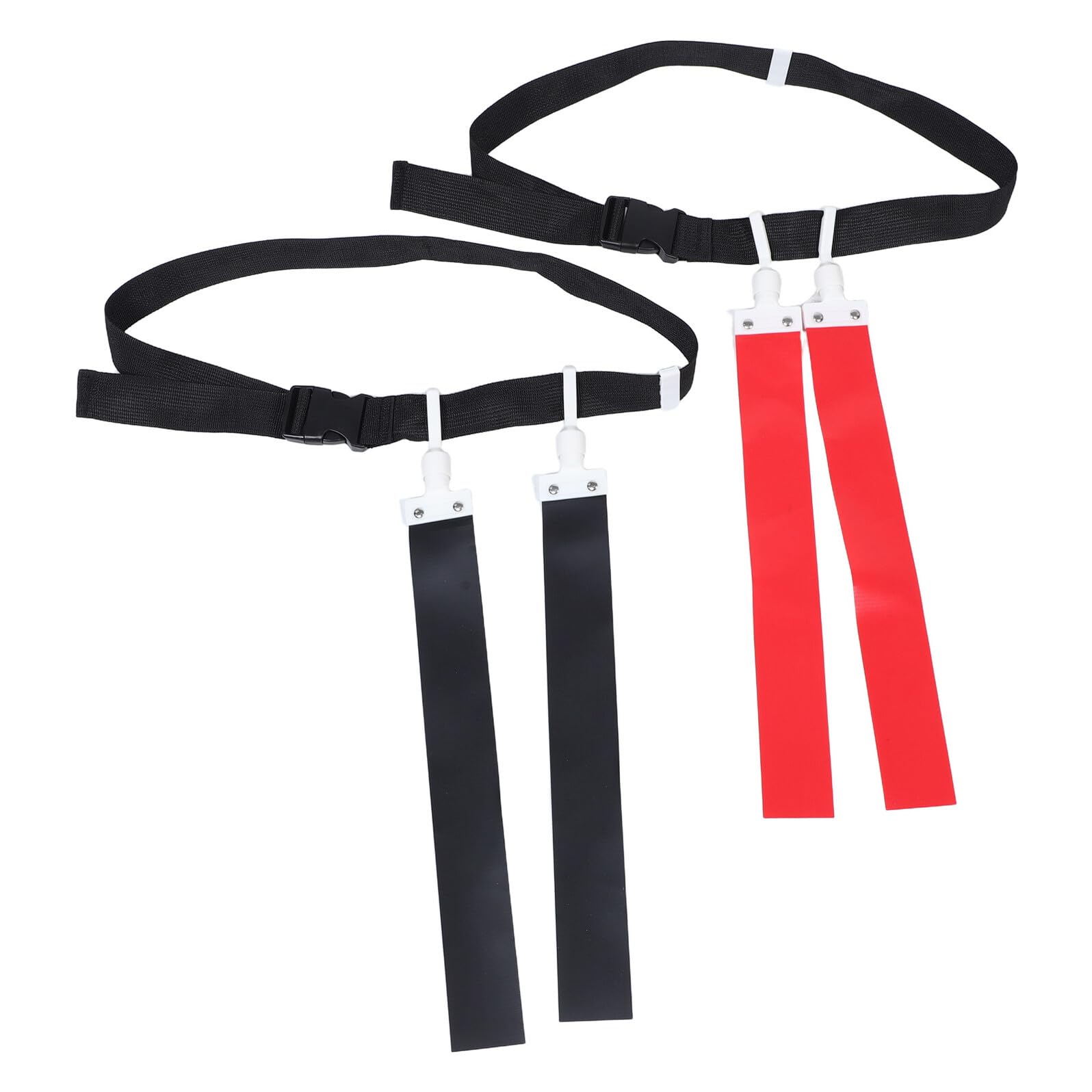 2 Pièces Ceinture de Flag Football Ajustable pour Entraînement – Lot de 2 set de Ceintures Drapeaux Rouge et Noir – Équipement Sportif pour Adolescents et Adultes – Accessoire de
