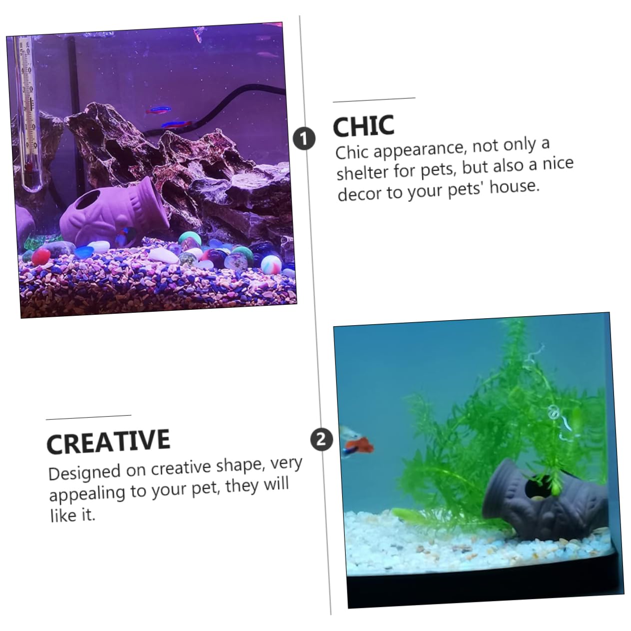 Sosoport 6stücke Aquarium Dekoration Töpfe - Versteckhöhlen Für Fische Und Garnelen Züchten Und Natürliche Für Aquarien