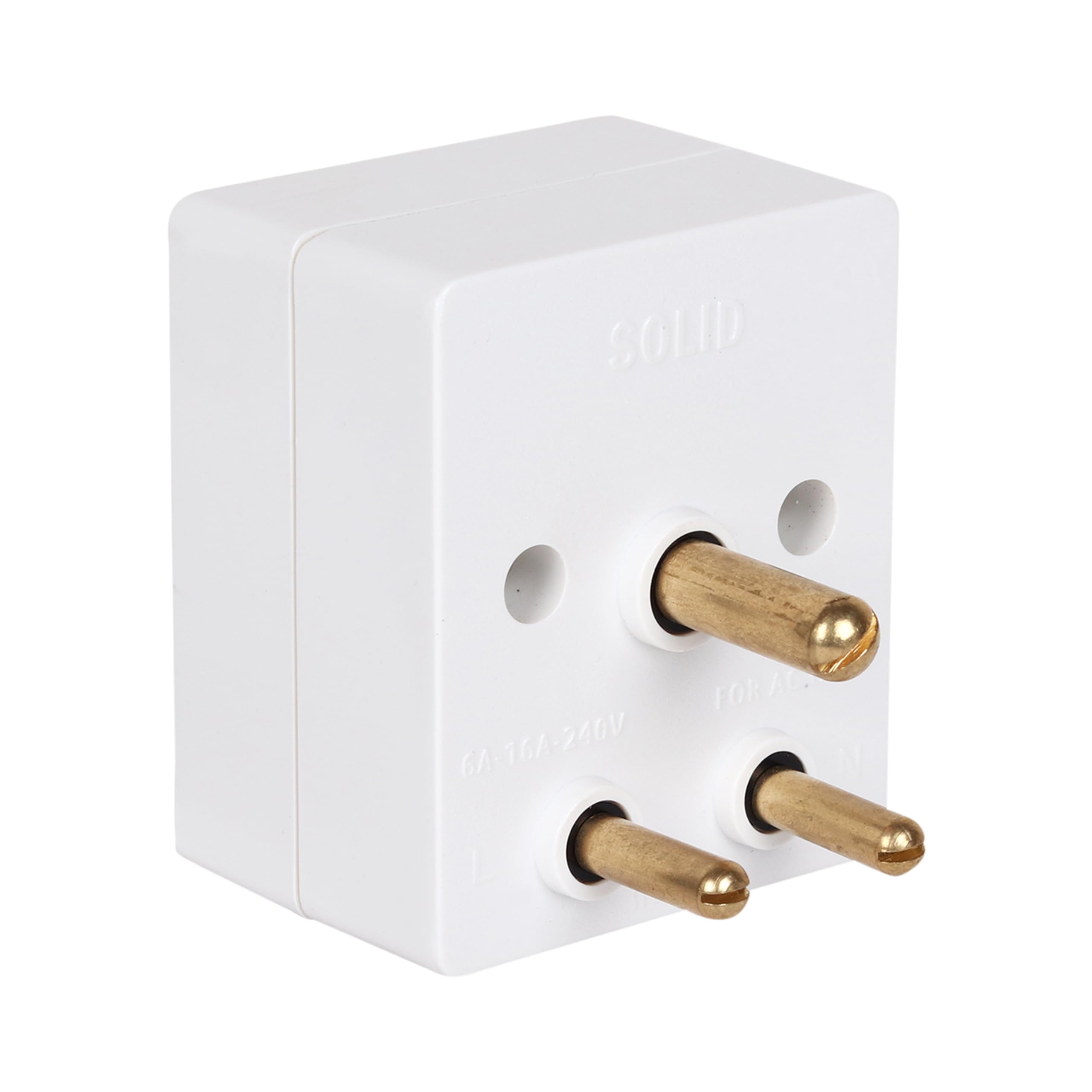 MICA 6 amp. to 16 amp. Ceramic Inside Solid 3 Pin Conversion Plug Qty - 1 (White) and MICA 3 Pin Universal Travel Adapter Conversion Plug - Qty 1 (White) - Pack of (2) — Amazon image 5