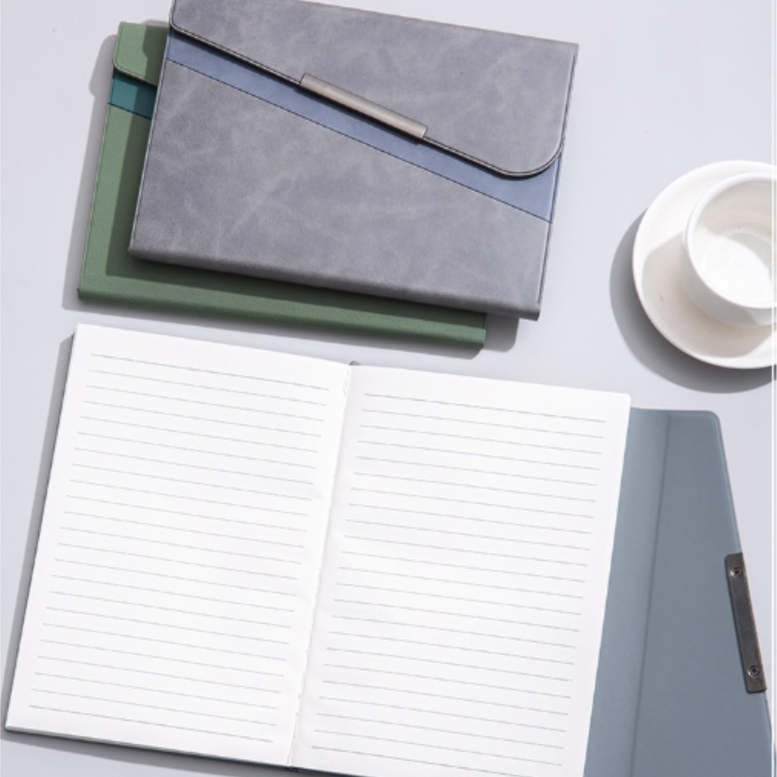 Bloc-Notes libreta Cuaderno De Oficina A5 De Tapa Blanda Gruesa con Cierre Magnético Material Escolar(Bruin)