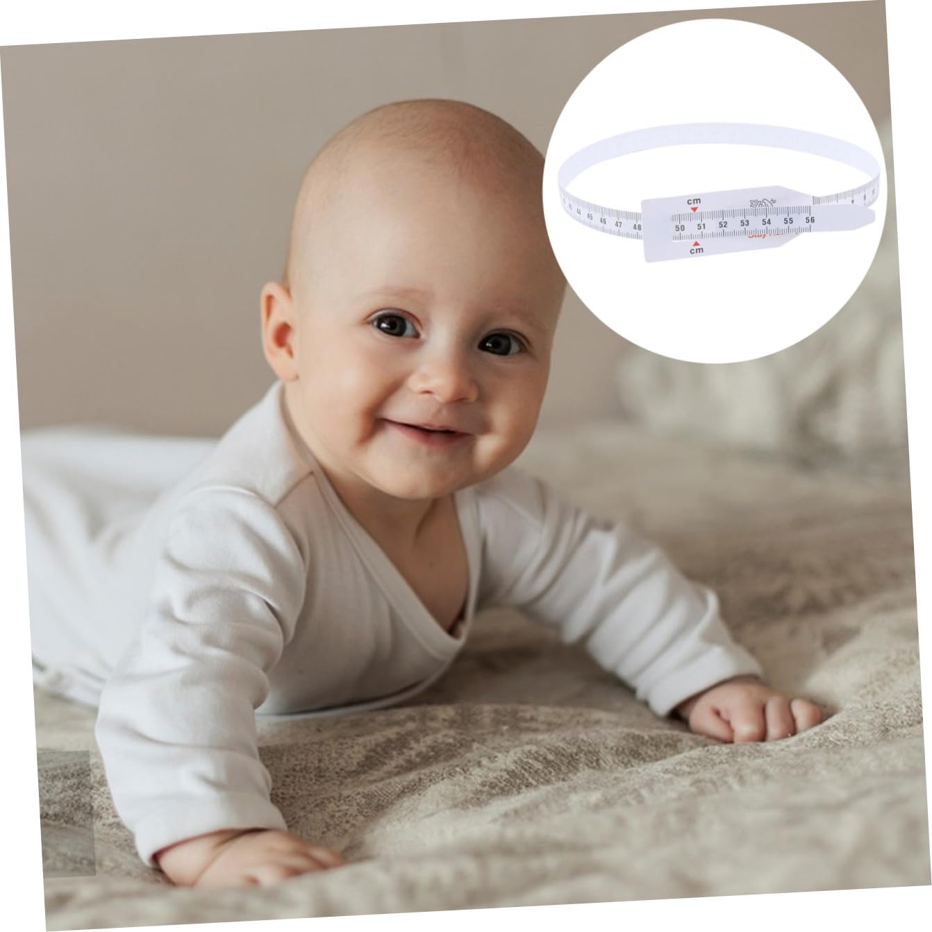 Veemoon Lot de 6 Rubans de Mesure en Plastique Blanc 56 CM pour Bébé Mètre Ruban pour Garçon et Filles Outil Précis de Mensuration pour Suivi de Croissance