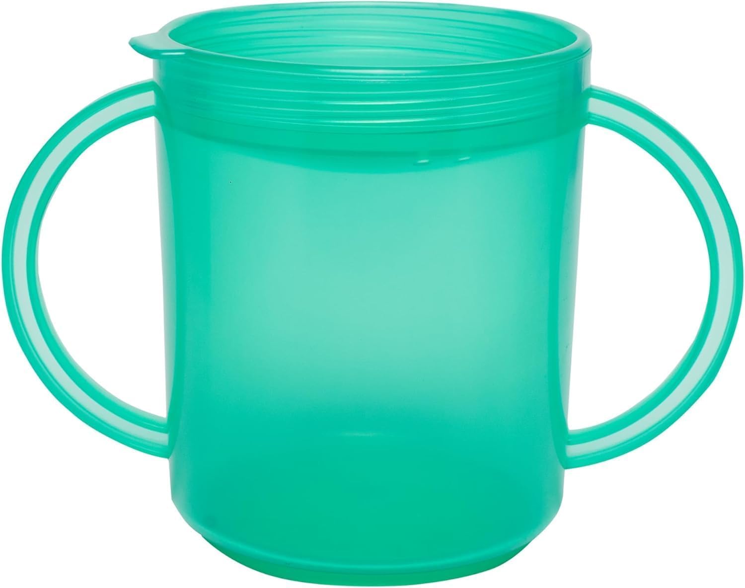 TalkToolsRecessed Lid Cup with Handles - Leak Proof | Promotes Oral Motor Skills, Lip Closure, and Self Feeding | Alternative to Sippy Bottle | Food Grade Materials | Dishwasher Safe (Green)