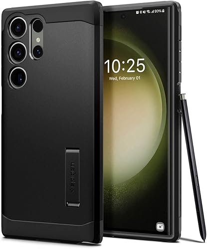 Spigen Tough Armor - Carcasa diseñada para Galaxy S23 Ultra (2023), color negro