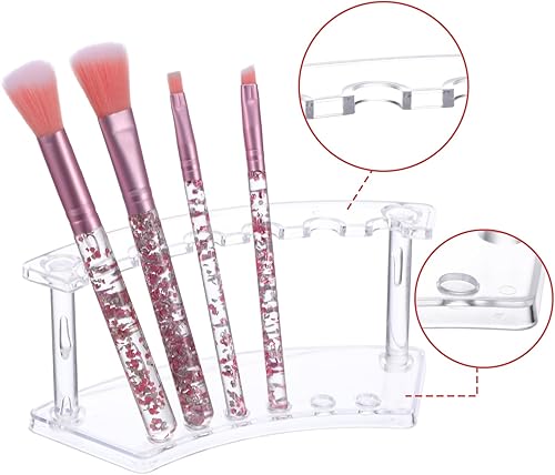 Miniatura 3 de Nodaaiie 12 soportes de exhibición de acrílico para bolígrafos, organizador transparente de 6 ranuras para brochas de maquillaje, bolígrafos de