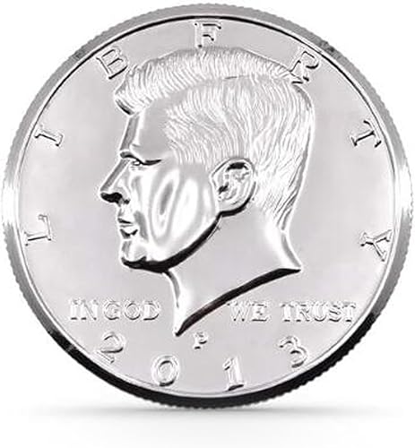 Miniatura 3 de AIMOFAMAG Moneda Jumbo Trick Réplica Mago Medio Dólar Mago Truco Accesorio de Magia (Plata)