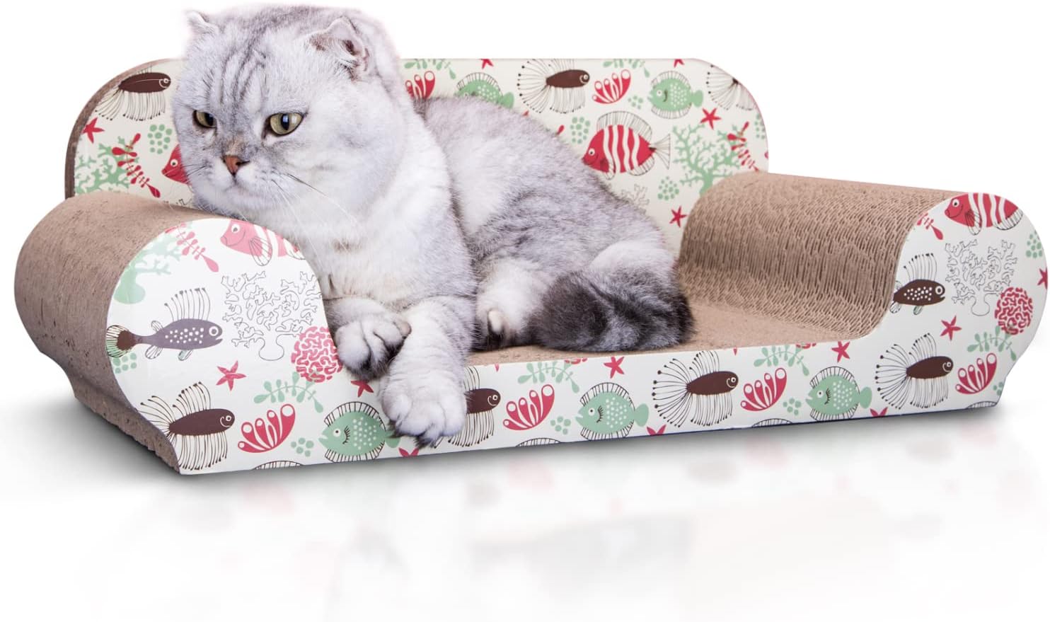 PIZZ ANNU 3 Packs Cat Scratching Pad Corrugated Lounge Bed Cardboard