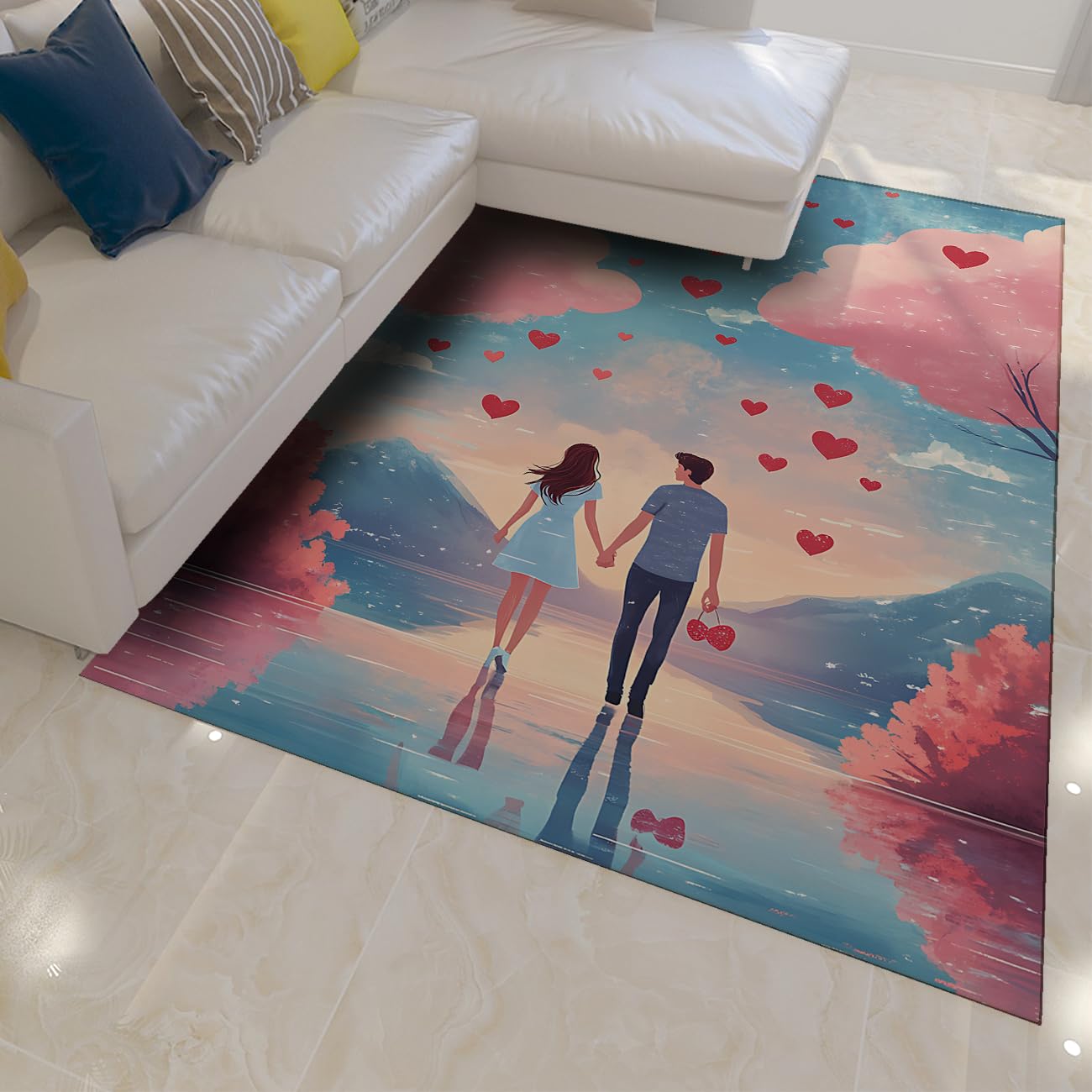 Tapis de rêve pour le couloir de mariage 150 x 210 cm en poil bas