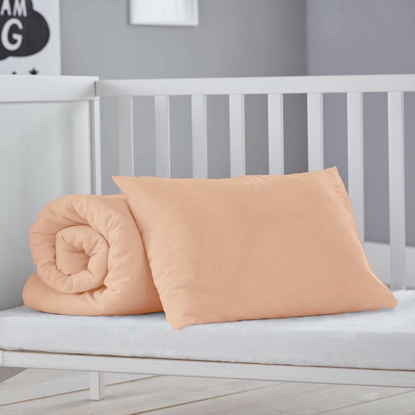 Night Comfort Peach Hypoallergenic Baby Toddler Junior Cot Bed Coverless 7.5 Tog Duvet - Uk Bedding For Kids, Allergy-Free Sleep Essentials Cotton Blend Quilt