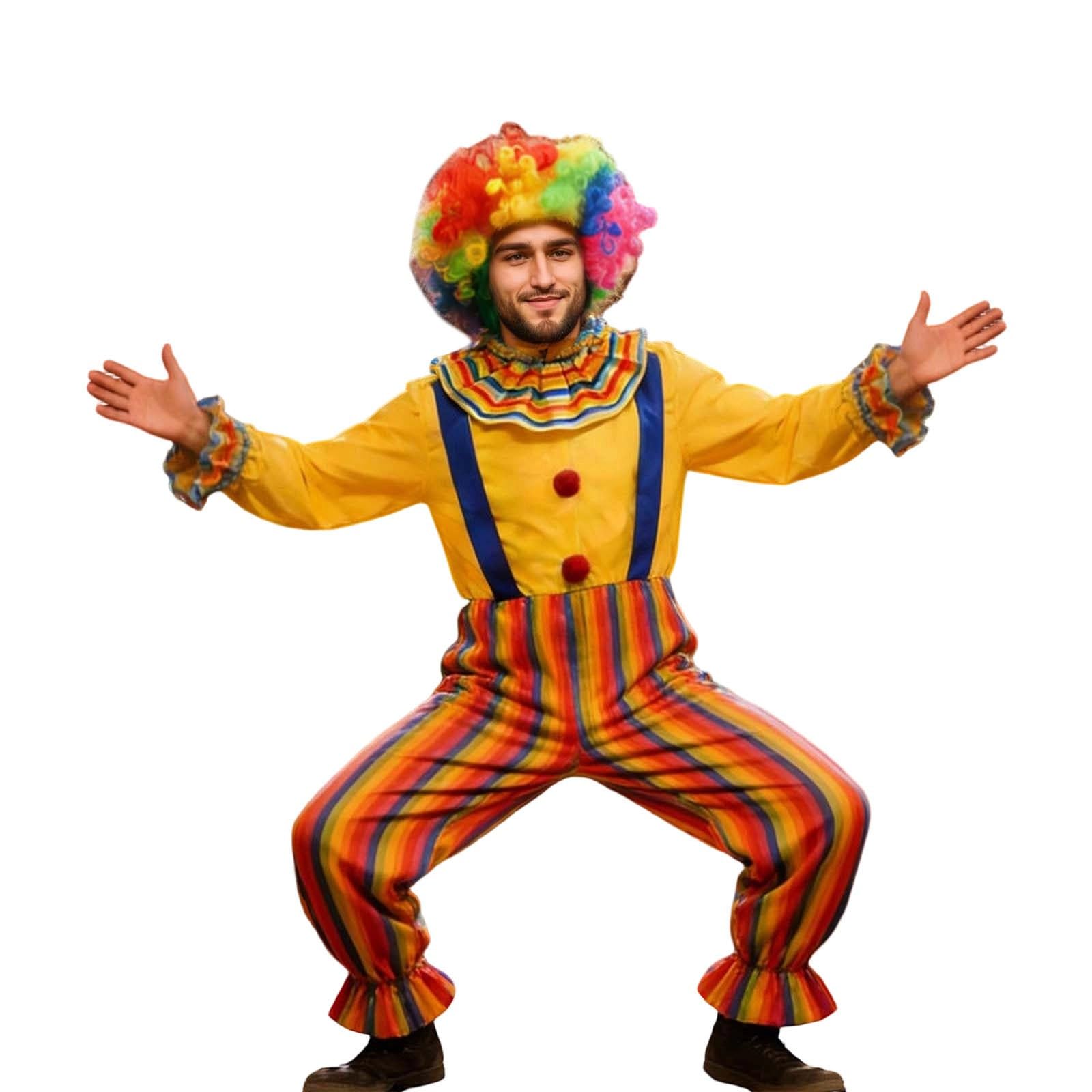 Generisch Disfraz de payaso para adultos, para carnaval, escenario y baile de máscaras