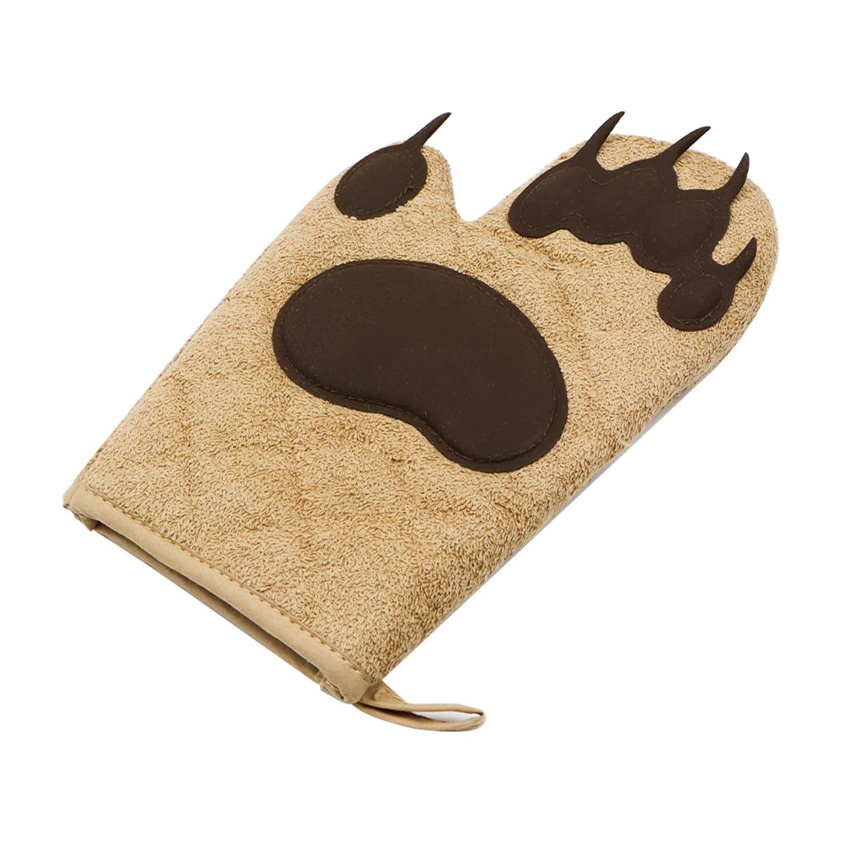 Alnicov 1 Paio di Guanti da Cucina Resistenti al Calore con Fodera in Cotone Trapuntato con Design Marrone per Grigliare Cottura al Forno per Barbecue