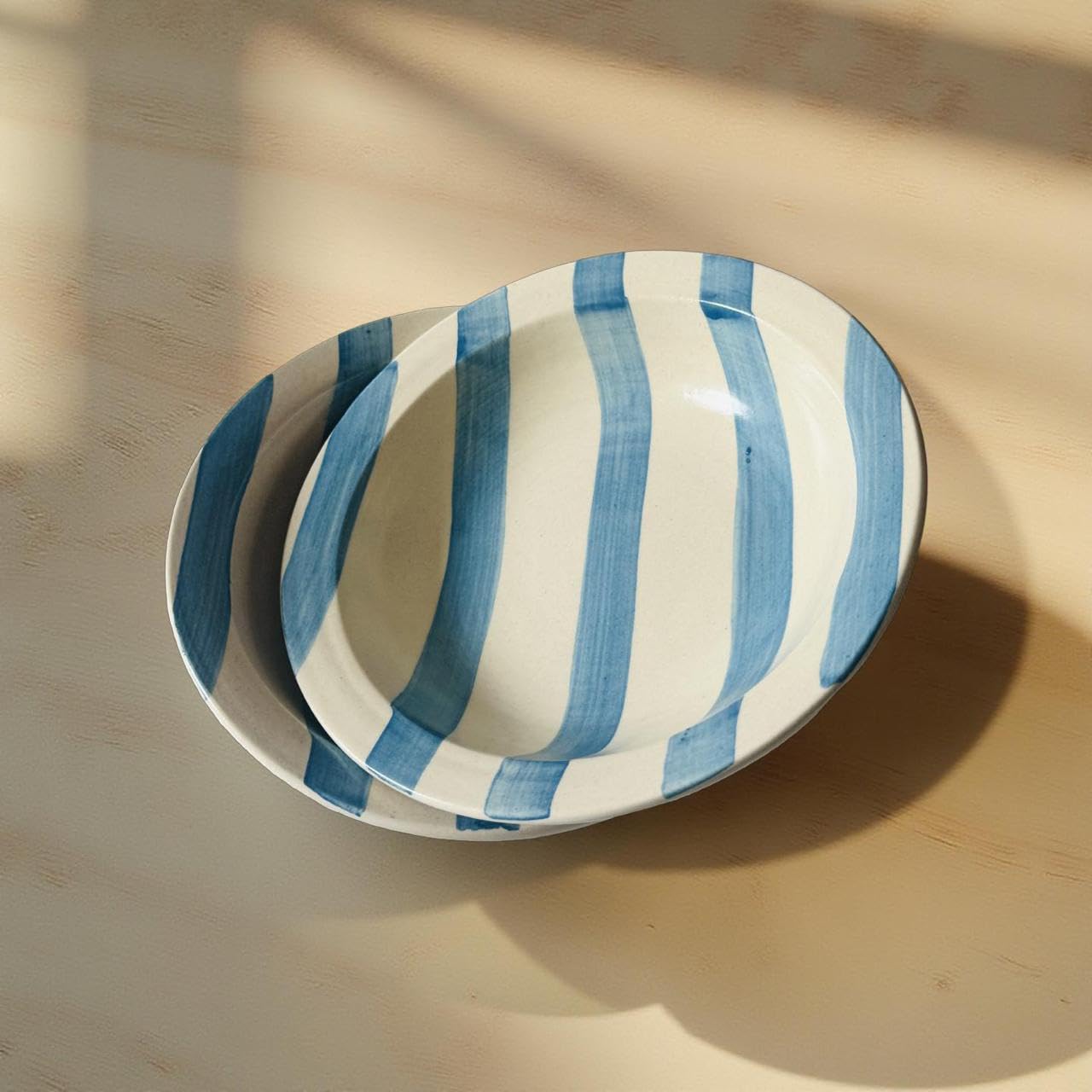 Blue Heart Ceramic Soup Plates - 2 Pack -19