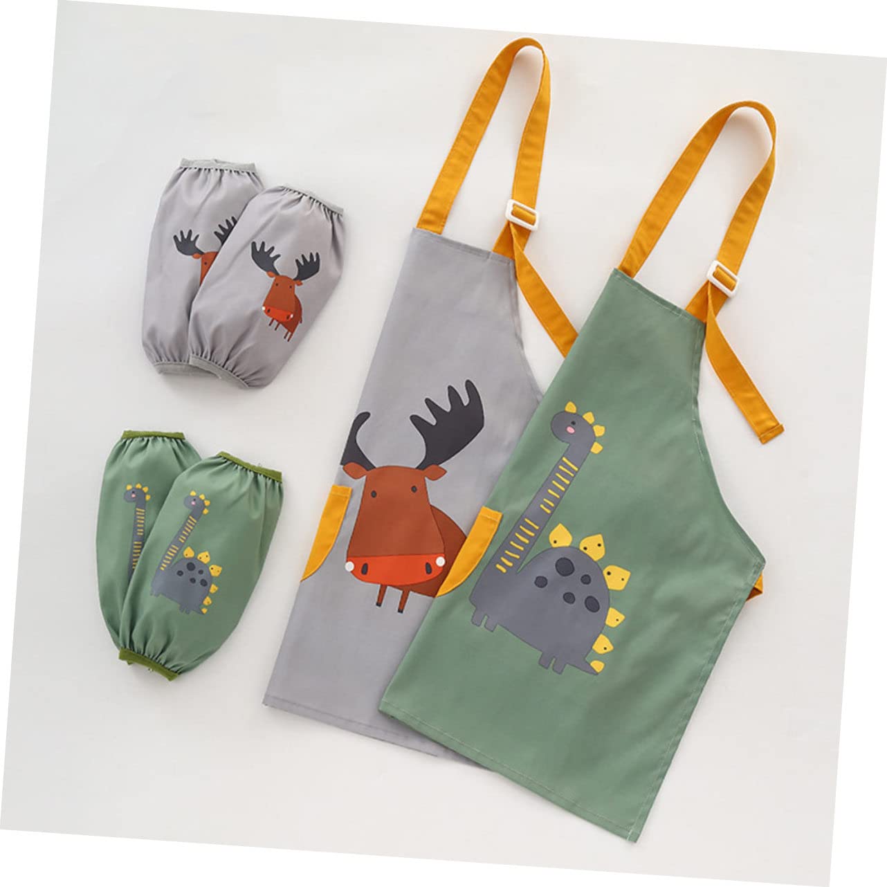 BESPORTBLE 3pezzi Grembiule Per Ragazzo Ragazza Smock Per Disegno e Attività Creative Grembiule Antipolvere Per Età Anni Design Carino Con Motivo Dinosauro Facile Da Pulire e Riutilizzabile