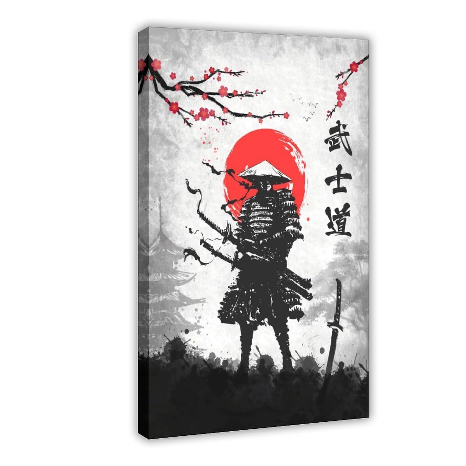 Qnvjqkdsi Frame Japanese Samurai Art (9) Canvas Poster Wall Art Decor Print Picture Paintings For Living Room Bedroom Decoration 16" L X 24" W