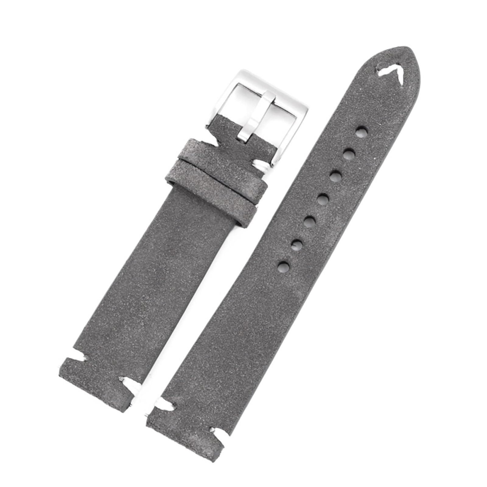 Vintage Soft Suede Leather Watch Band For Quick Release Wristbelts 20mm Retro Handmade Stitching Strap Bracelet