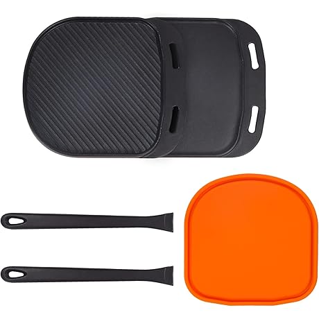 Ooni Cast Iron Sizzling Plates -13.7” Lifting Handle, 12” x 10.5” Black