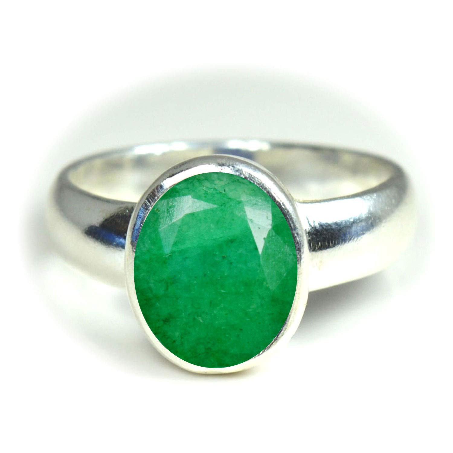 JewelryonclickCHOOSE YOUR COLOR Natural Gemstones Chakra Healing Silver 5 Carat Rings For Women Statement Bezel Setting Jewelry In Size 4,5,6,7,8,9,10,11,12,13