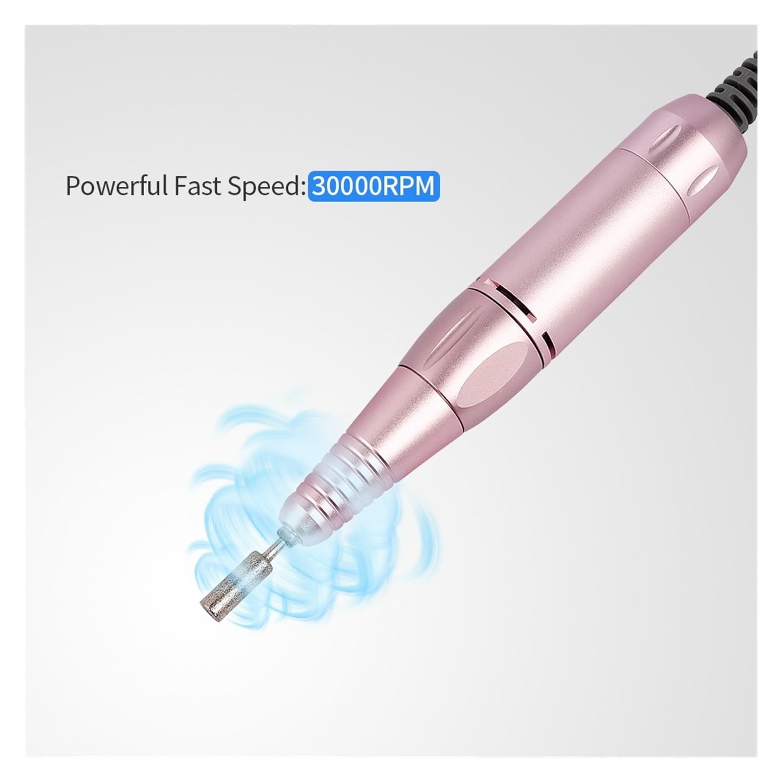 Torno para Uñas, Taladro de uñas eléctrico portátil de 30000 RPM, juego de herramientas de manicura y pedicura, pulidor de uñas, quitaesmalte de uñas de Gel acrílico