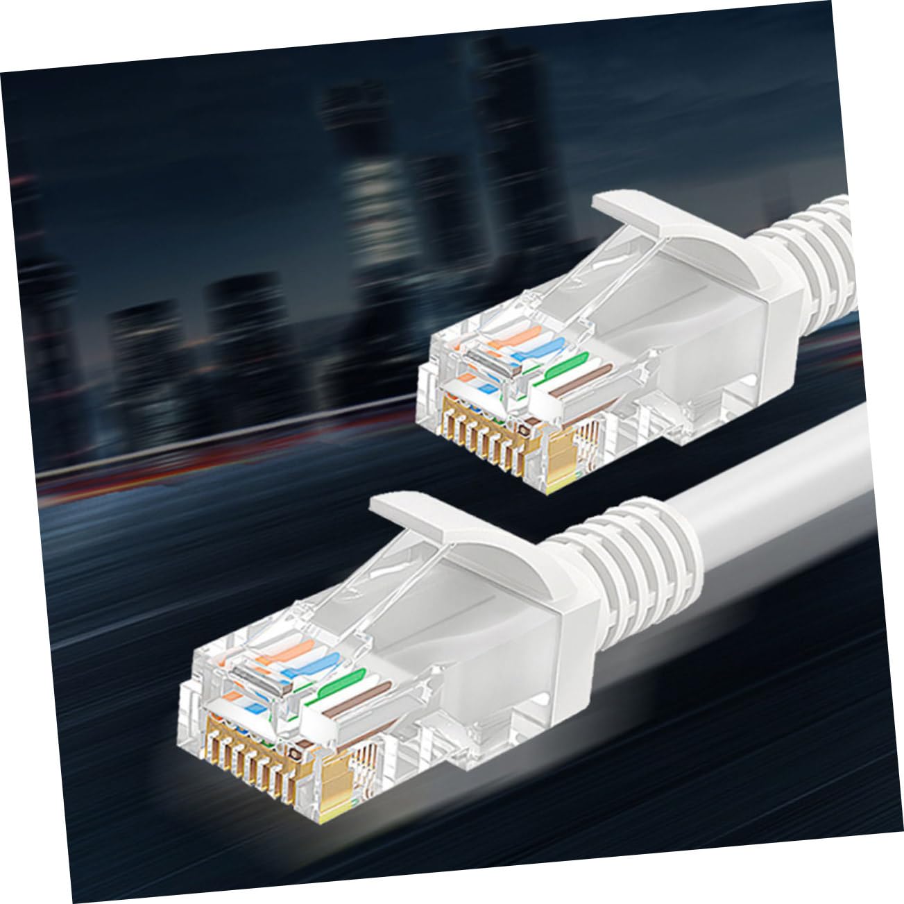 Uonlytech Cavo Ethernet Cat5e Piatto Bianco in Rame e Alluminio