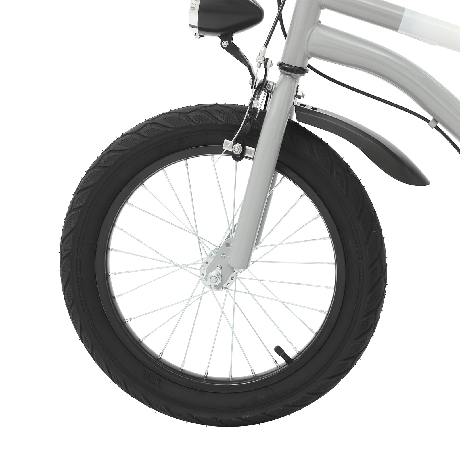 Vélo enfant 16 pouces pour garçon et fille, vélo avec roues stabilisatrices et lumière, hauteur réglable, vélo en acier au carbone pour enfant à partir de 4, 5, 6, 7 ans, gris