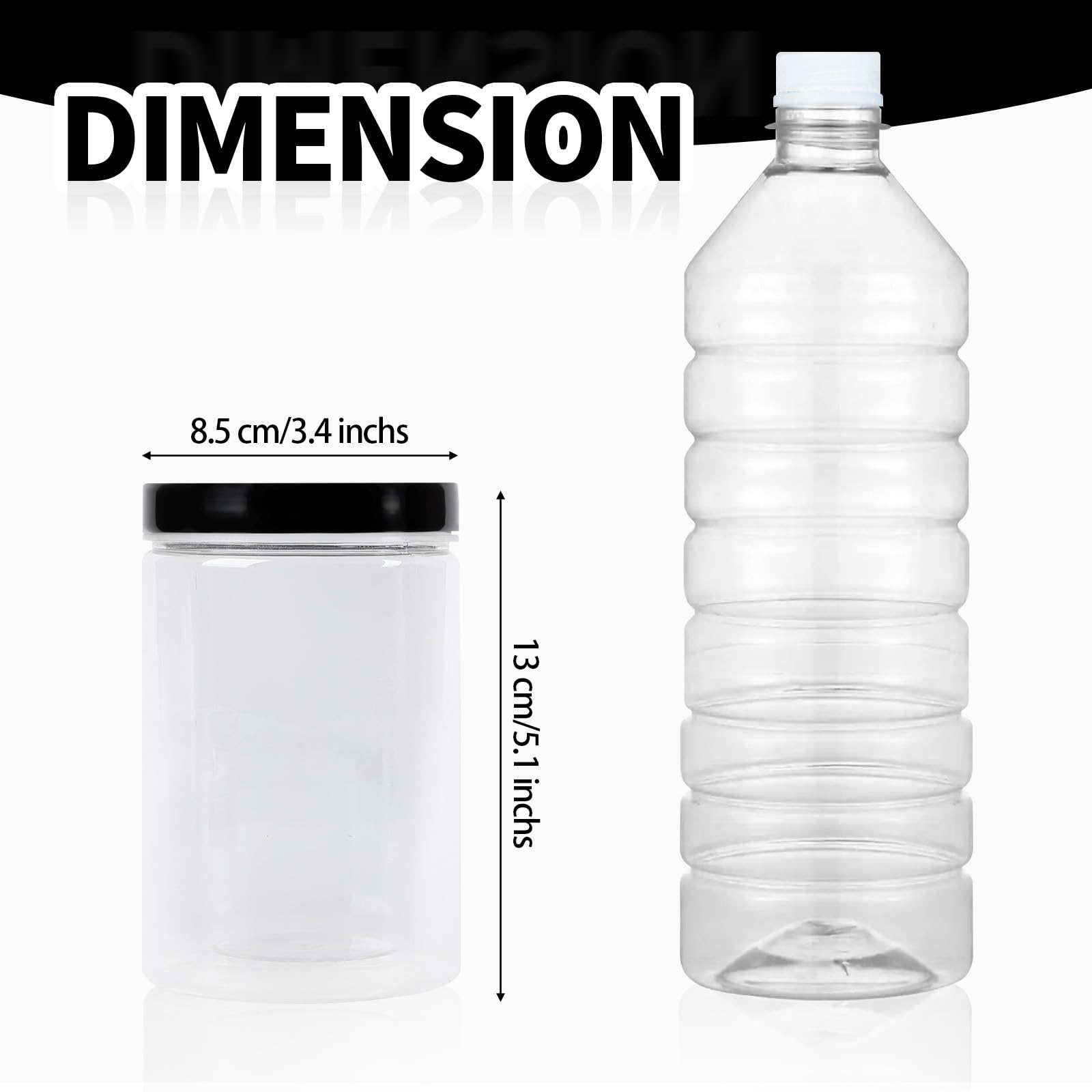 Lot de 12 bocaux en plastique transparent de 946 ml avec couvercles, grands récipients de rangement pour la maison, les bonbons, la cuisine