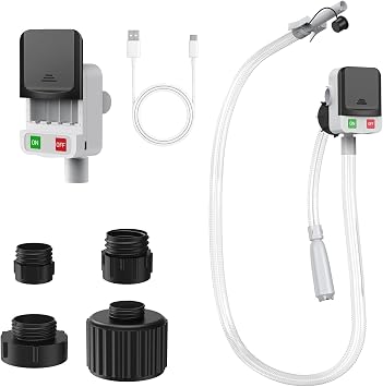 Automatic Fuel Transfer Pump, 3.2 Gallon per Min, includes 51 Fuel Transfer Hose & 4 Can Adapters, Battery or USB Powered, Portable Auto Shut-off Transfer Pump for Oil, Diesel, Gasoline, Kerosene
