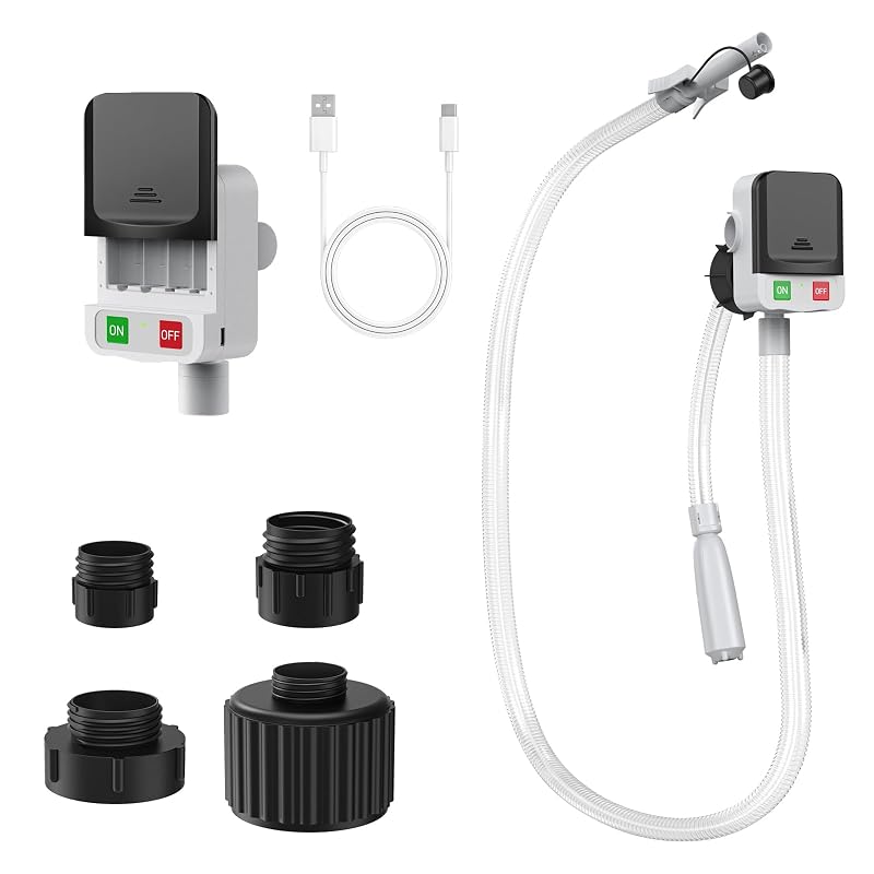 Bomba Automática de Transferência de Combustível sowhat com Parada Automática, Alimentação por Pilhas ou USB-C, Mangueira de 129,5 cm