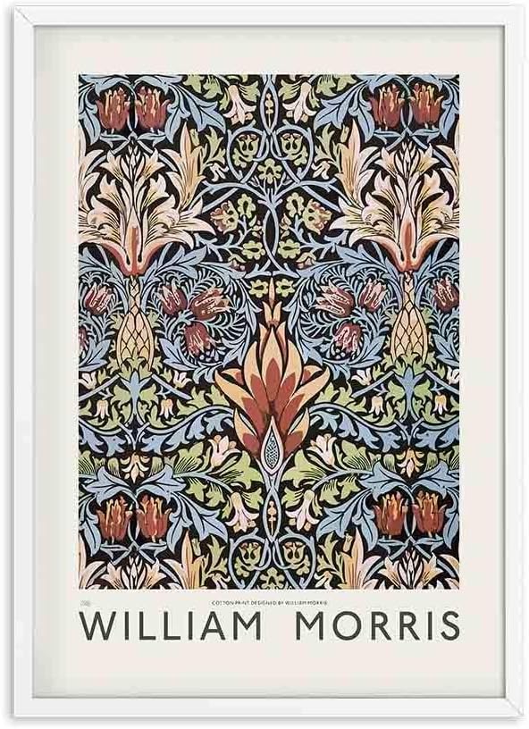 QAWY Póster de exposición de Victoria de grabado de William Morris, estilo de arte subterráneo de Londres, lienzo sin marco familiar, pintura A7 45x60cm