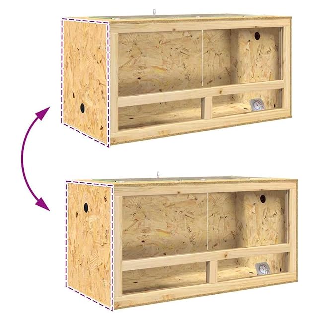 Foto 4 de 8 de vidaXL Terrario Marrón 100 x 50 x 50 cm OSB