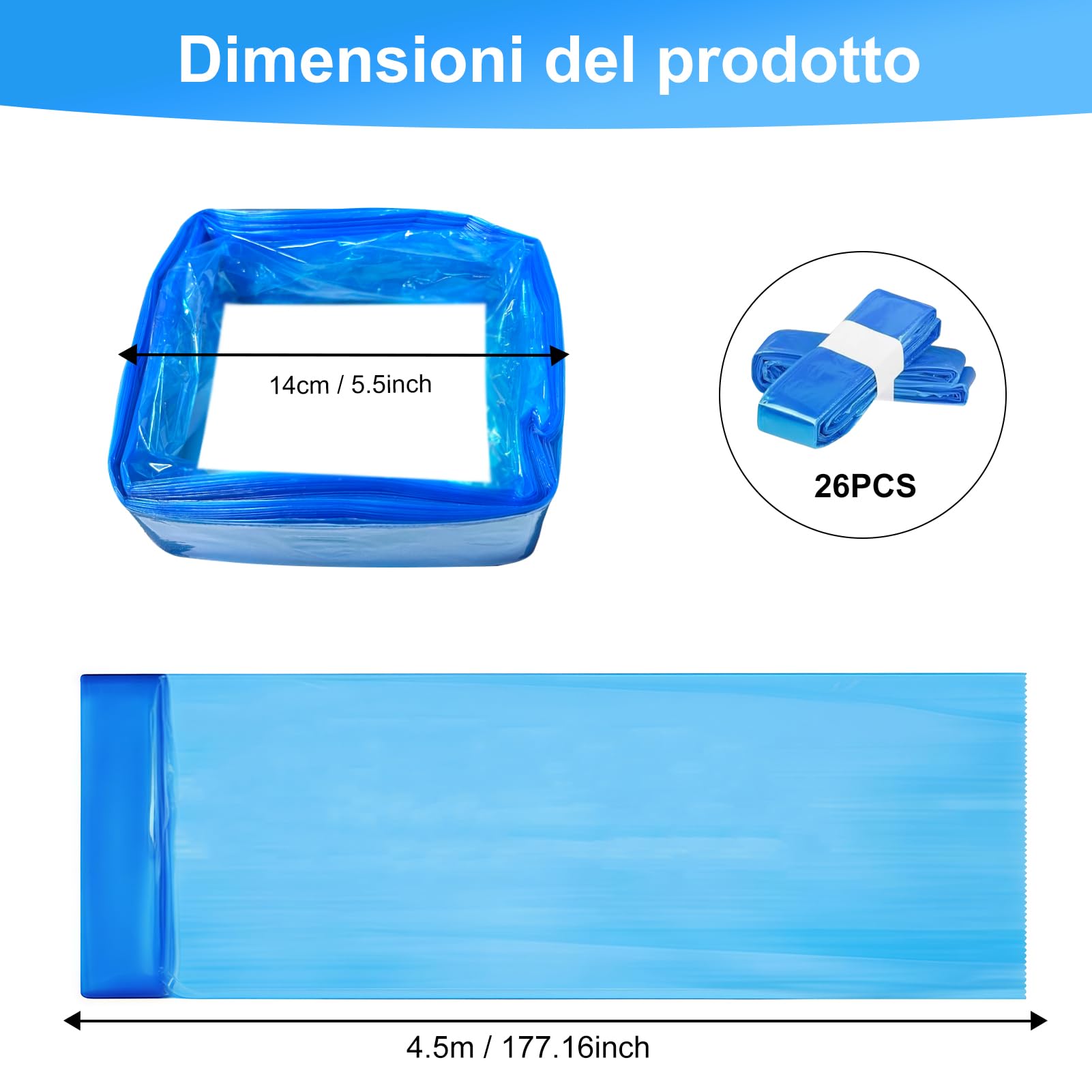 26 Pezzi Ricarica Mangiapannolini, Sacchetti Mangiapannolini Antiodore Inodore Addensata, Ricarica Mangiapannolini Compatibile Con Litter Locker, Con Twist & Click（4.5M）
