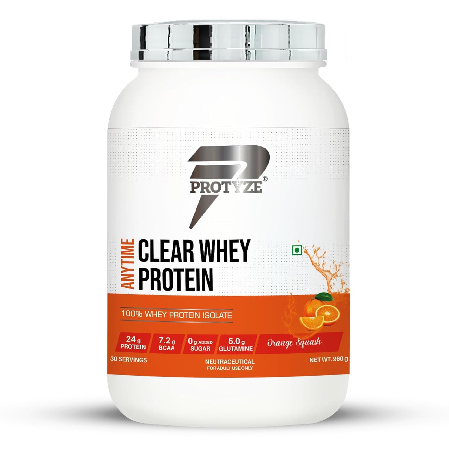 Protyze Anytime Clear Whey Protein Isolate | 24 g Protein/Scoop | 7.2 g BCAA | Gluten-Free | Low Carb | Light and Refreshing | Muscle Growth & Recovery (30 Servings, Orange Squash) (B0D9NZV14C) Amazon Price History, Amazon Price Tracker