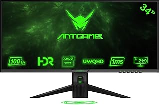Antgamer M34G5Q 34 Zoll Gaming Monitor, UWQHD, 1ms, 100 Hz, FreeSync