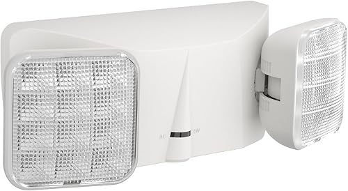 1 paquete de luces LED de emergencia con batería de respaldo, dos cabezales ajustables de emergencia comerciales, certificación UL, CA 120277 V,