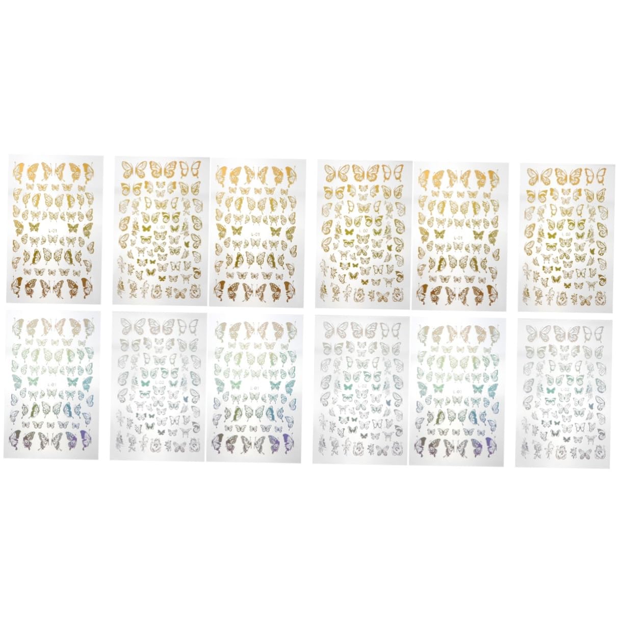 Beavorty 36hojas Pegatinas De Uñas De y Plata De Calcomanías Para Decoración De Nail Art Para Uñas Acrílicas Gel y