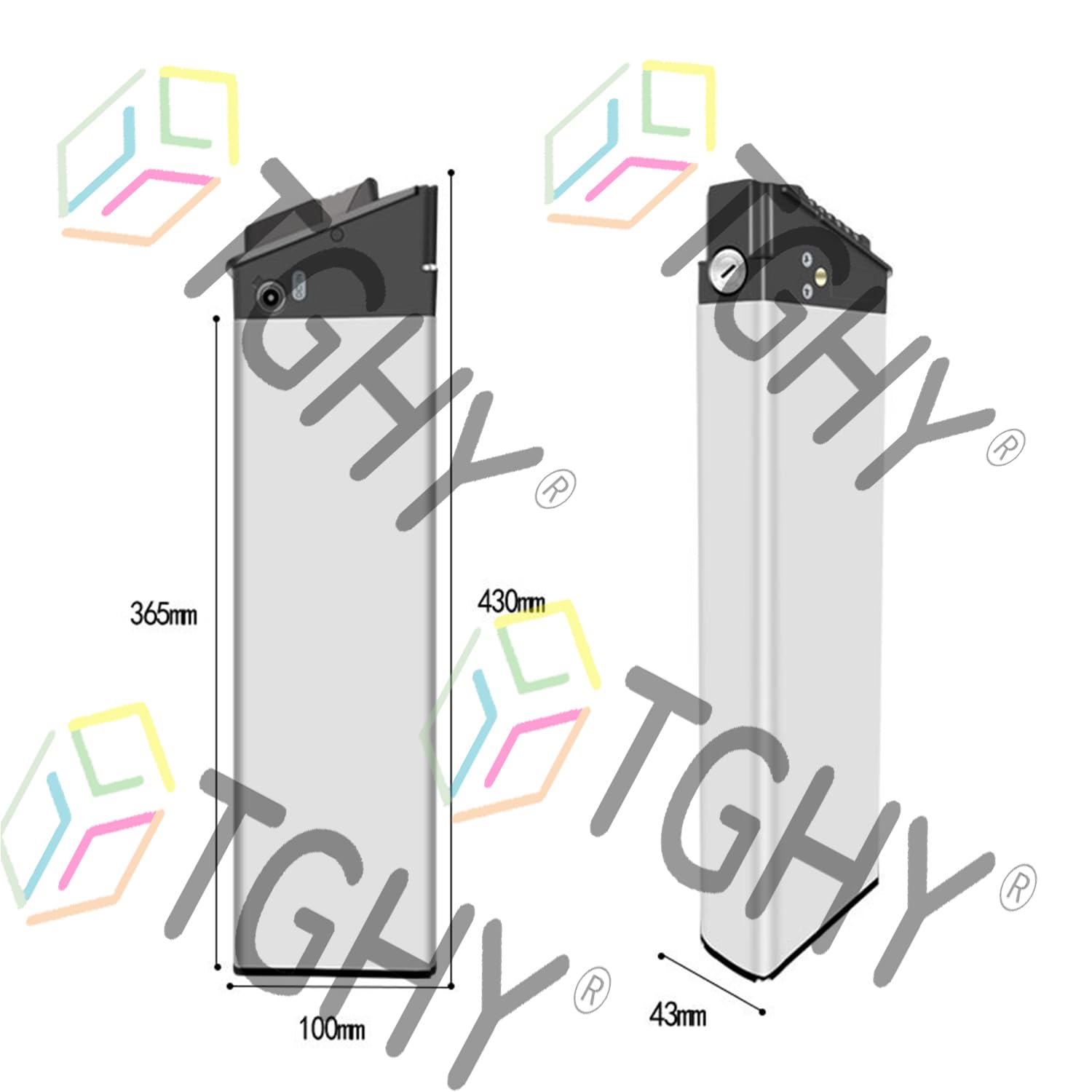 TGHY Ukryty akumulator wewnętrzny 36V 8Ah 10Ah 12,5Ah 15Ah 17,5Ah Akumulator litowo-jonowy do roweru elektrycznego 48V 8Ah 10,4Ah 12Ah 14Ah Wyjmowany akumulator rowerowy z ładowarką,48v12ah