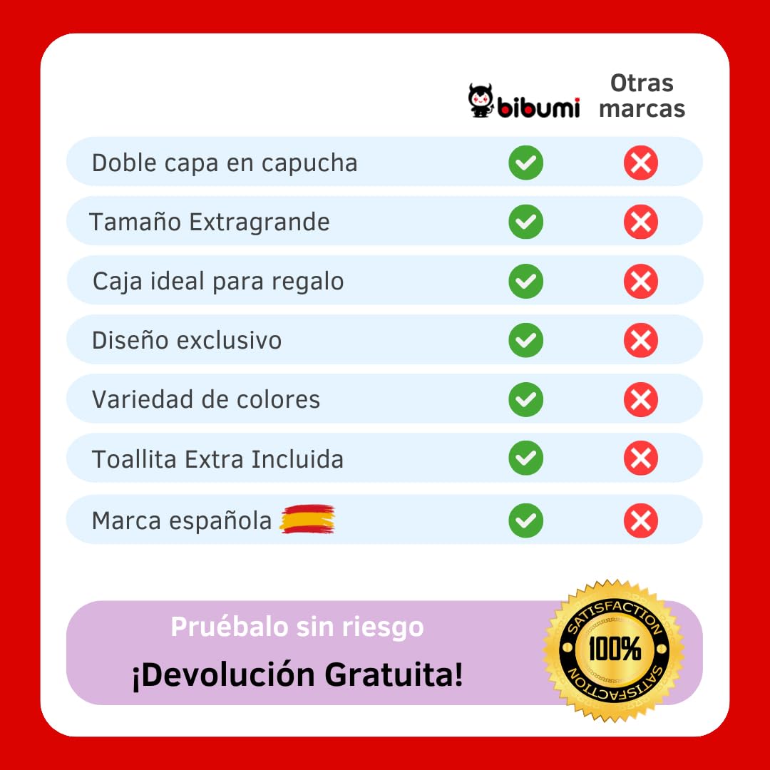 Toalla Bebe con Capucha - Capa de Baño Bebe - Albornoz Bebes talla 0 a 4 años - Regalos para Recien Nacidos Originales - Unisex de Niño y Niña - Toallas Niños Piscina y Playa - Toalla Niño Baño (Rojo)