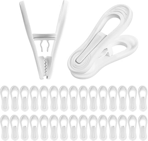 30 clips blancos para colgar, clips multiusos para perchas, clips de dedo para colgar faldas y pantalones, ideal para jeans, faldas, suéteres y
