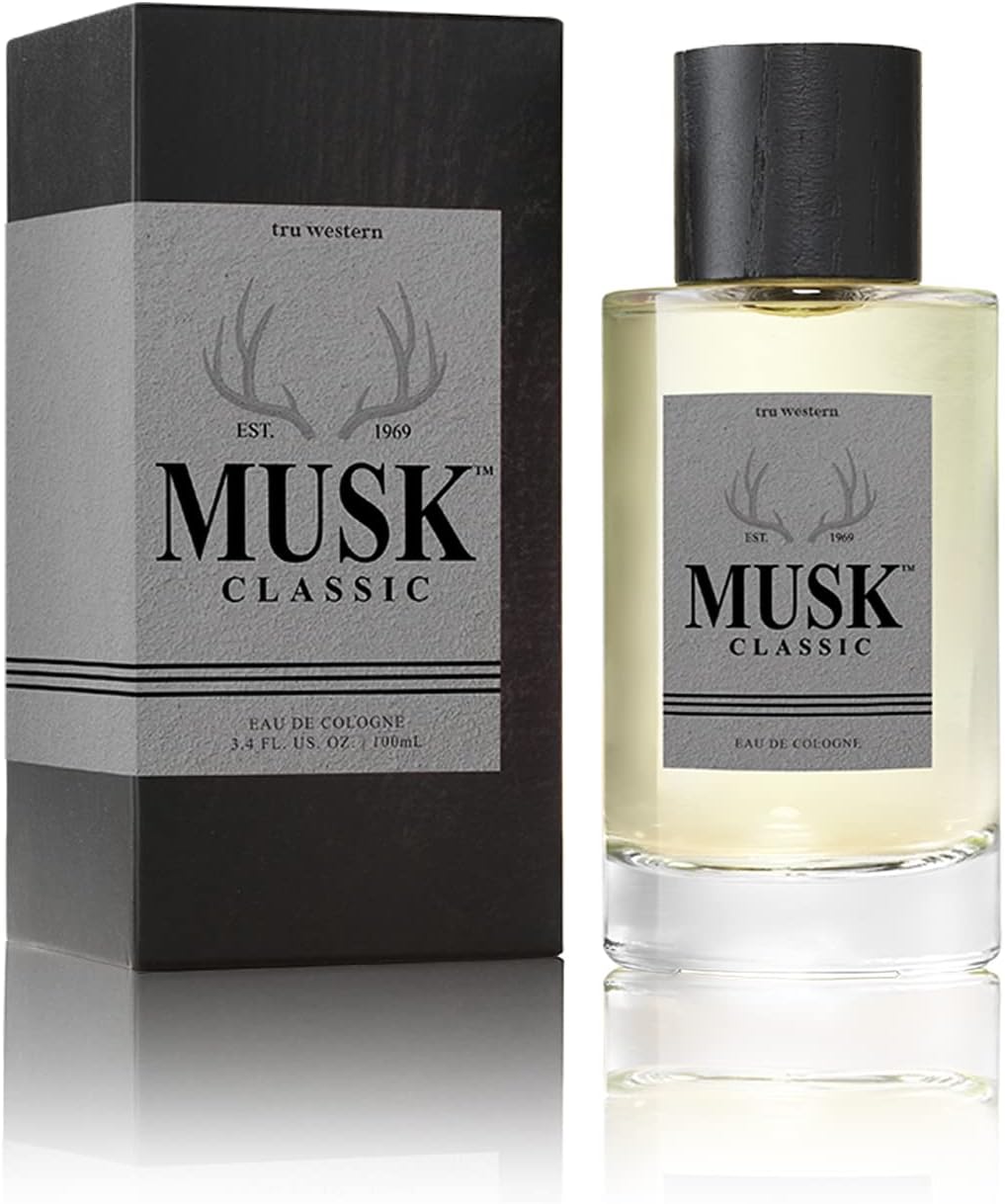 Tru Fragrance Beauty & MUSK Men's Cologne by Western, Masculine After Shave Scent - Citrus, Mandarin, Lemon, Grapefruit, Lily of the Valley, Wood and Musk - 3.4 oz 100 mL